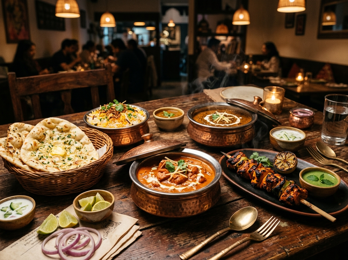 Inviting restaurant table spread ready for guests